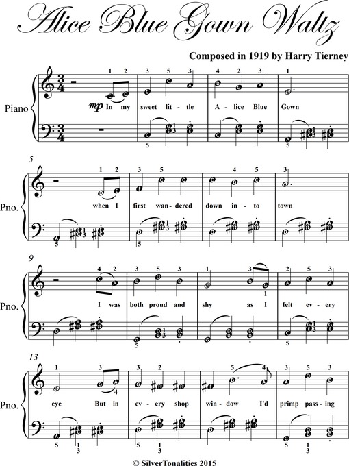 Title details for Alice Blue Gown Waltz Easy Piano Sheet Music by Harry Tierney - Available